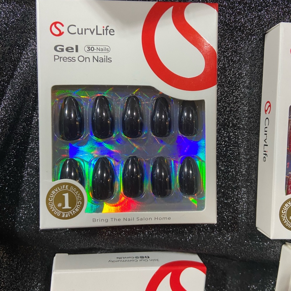 Black Gel Press On Nails